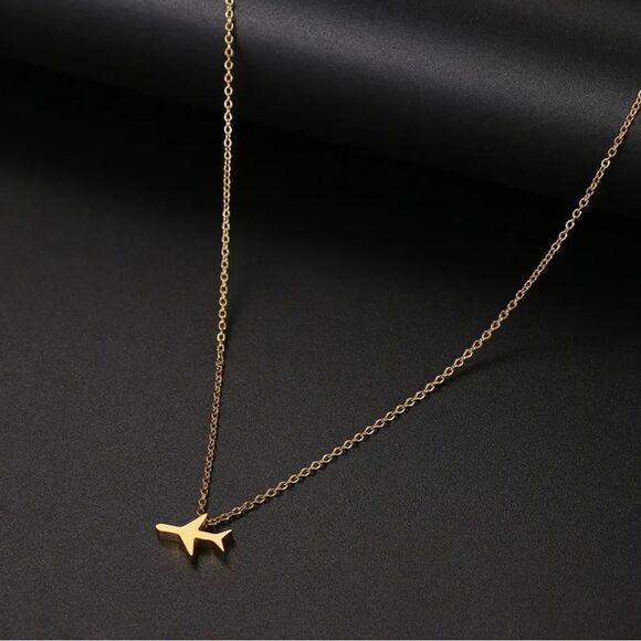 Jewelry - Dainty Airplane Necklace, Travel Necklace, Gold Plane Necklace | , Travel